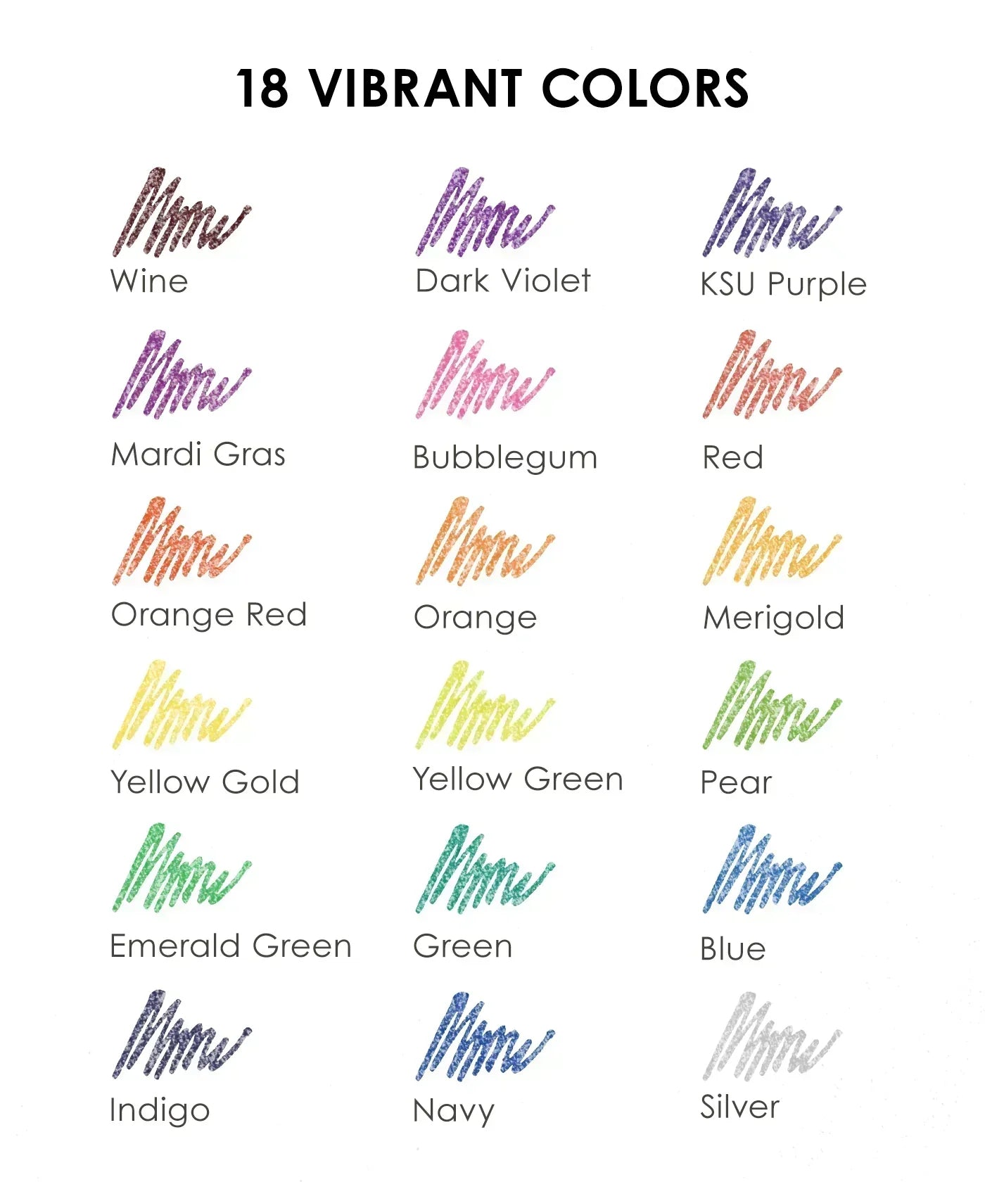 Jumbo Iridescent Glitter Gel Ink Pen Set Of 18