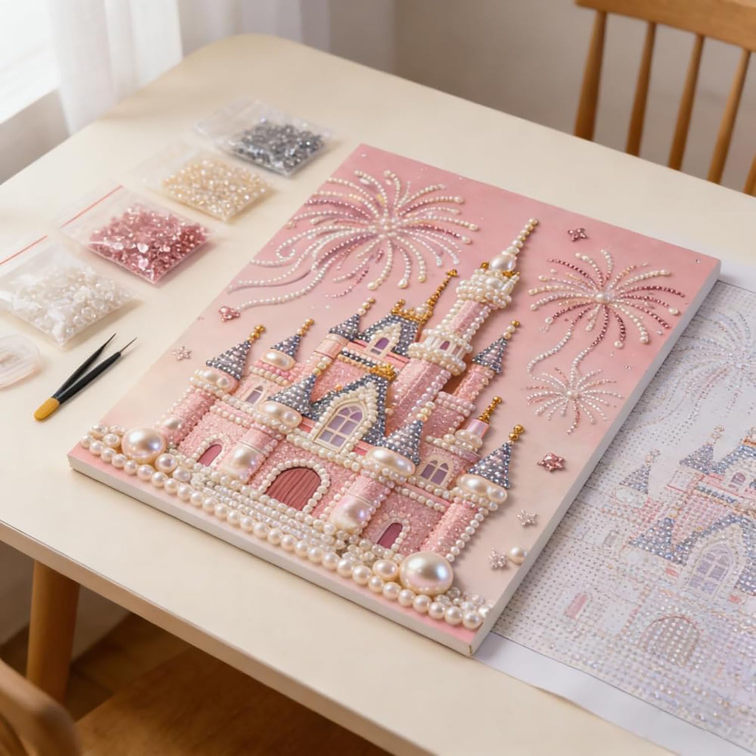 🏰DIY Beaded Art Kit - Castle Pearl Painting