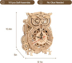 Owl Clock 3D Wooden Puzzle