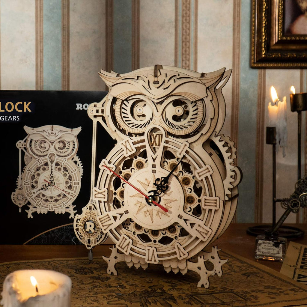 Owl Clock 3D Wooden Puzzle