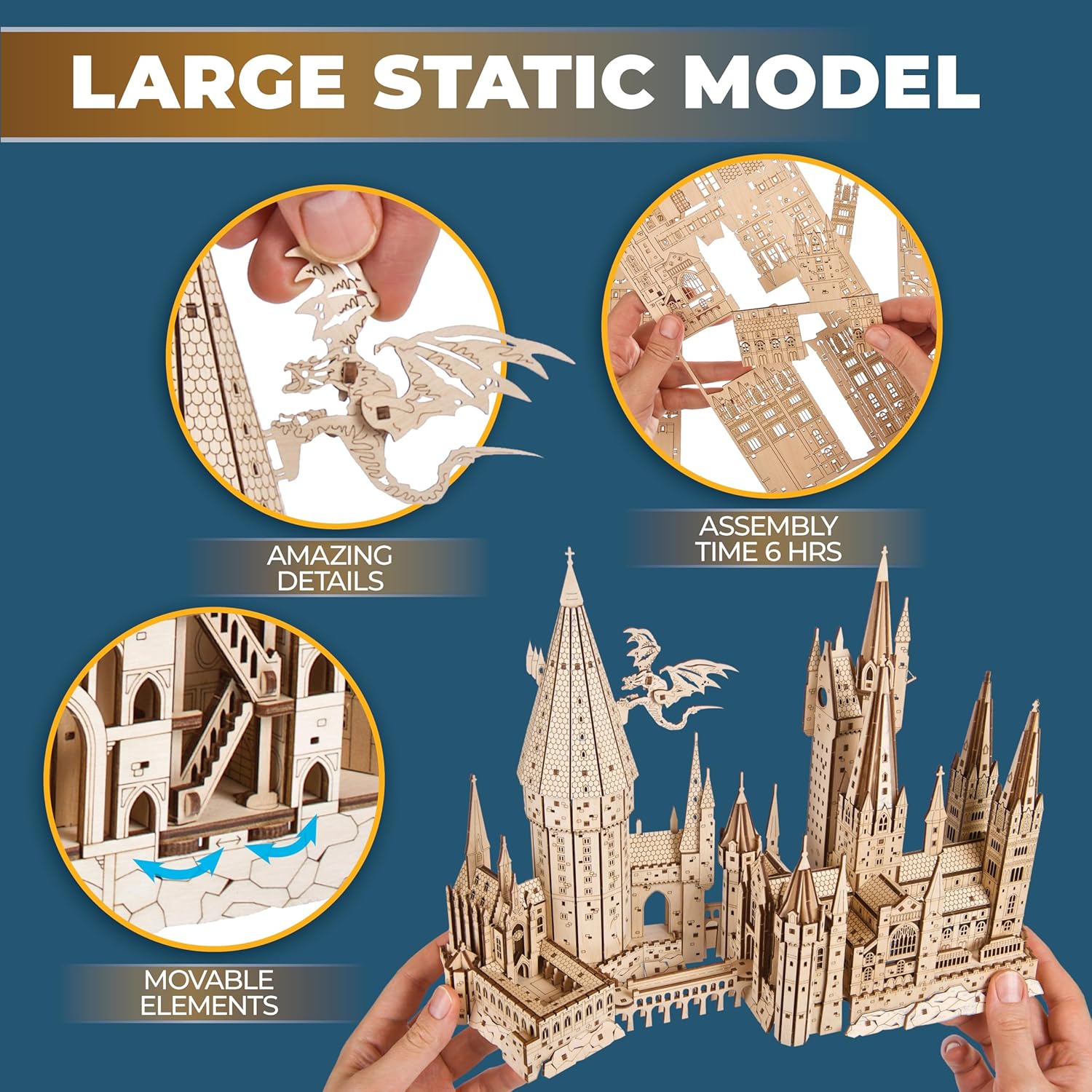 Hogwarts Castle 3D Wooden Puzzle Kit
