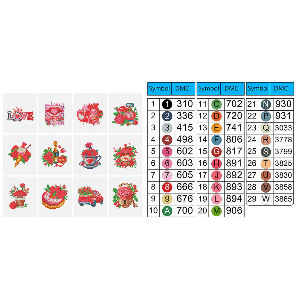 Valentine Mini Diamond Painting Set – Love Icons Collection