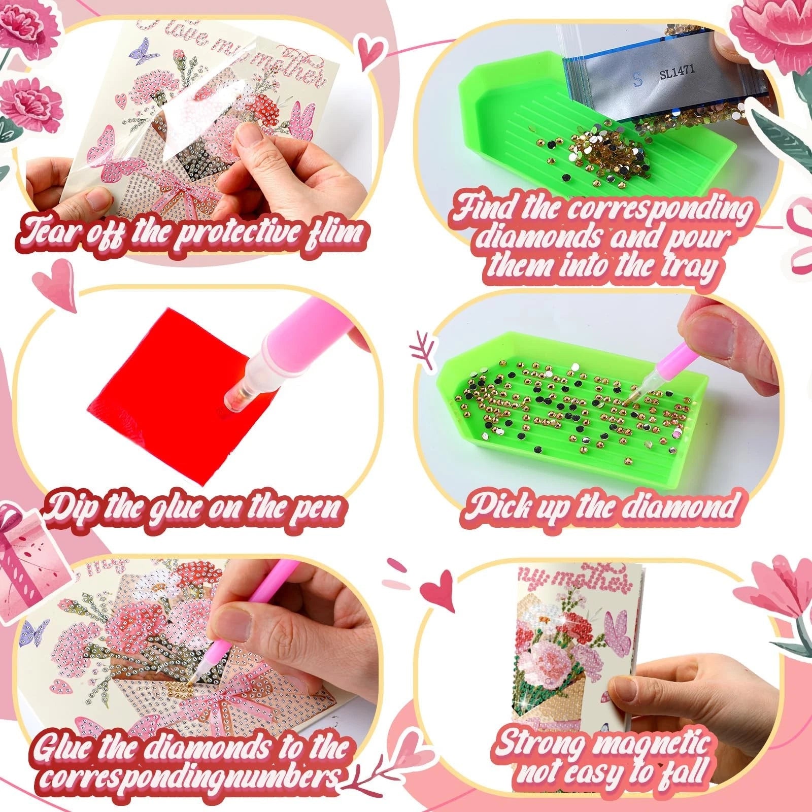 Mother's Day Diamond Painting Card Kits 12PCS