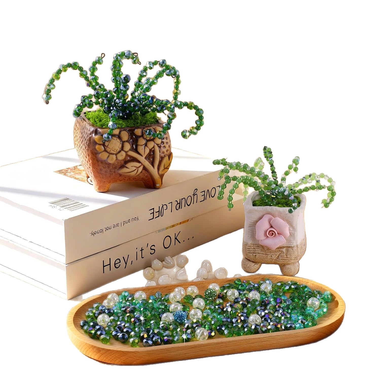 Everlasting Beaded Flower DIY Kit – 2382PCS or 5422PCS Deluxe with 2 Pots