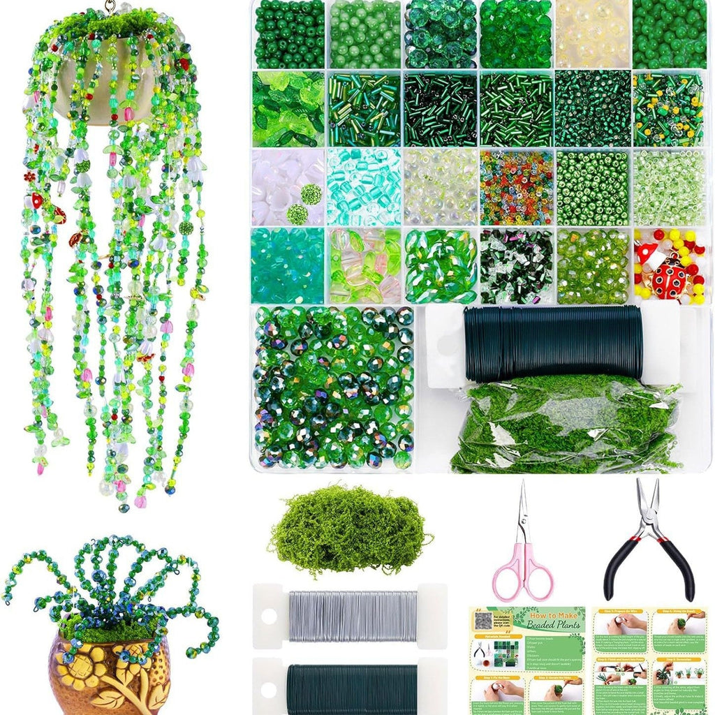 Everlasting Beaded Flower DIY Kit – 2382PCS or 5422PCS Deluxe with 2 Pots