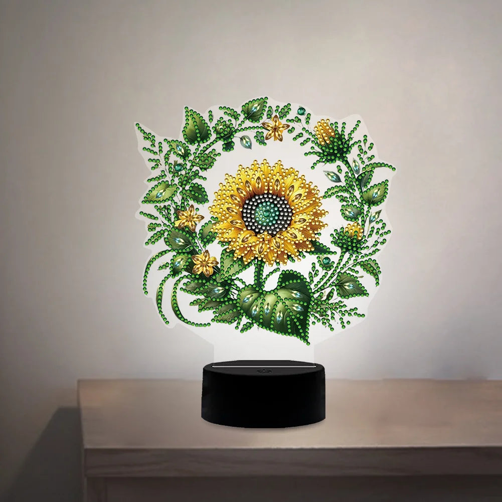 Sunflower Diamond Painting Night Light